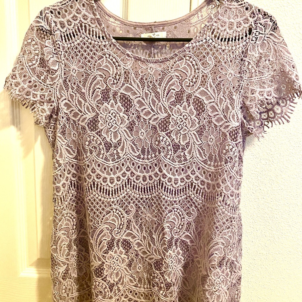 Maurices Lavender Lace Shirt